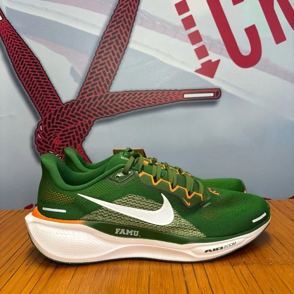 Nike Air Zoom Pegasus 41 FAMU Green White Mens Size 11.5 NEW Nike Air Zoom Pegasus 41 “FAMU” Green White Orange Shoes  main image 3